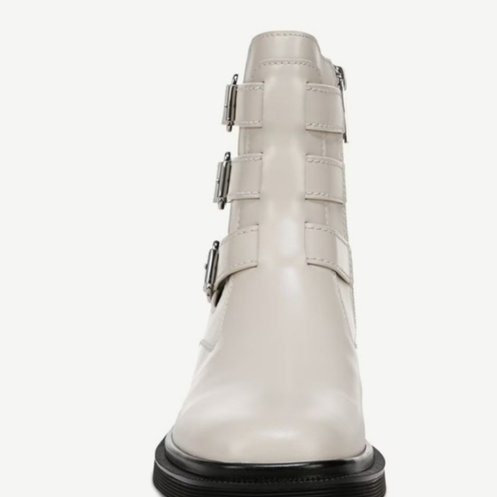 Franco Sarto Cream Combat Boots with Buckle Straps - NWOB - Picture 5 of 5